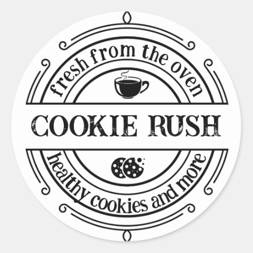 Classic Retro Baked Goods White Stickers