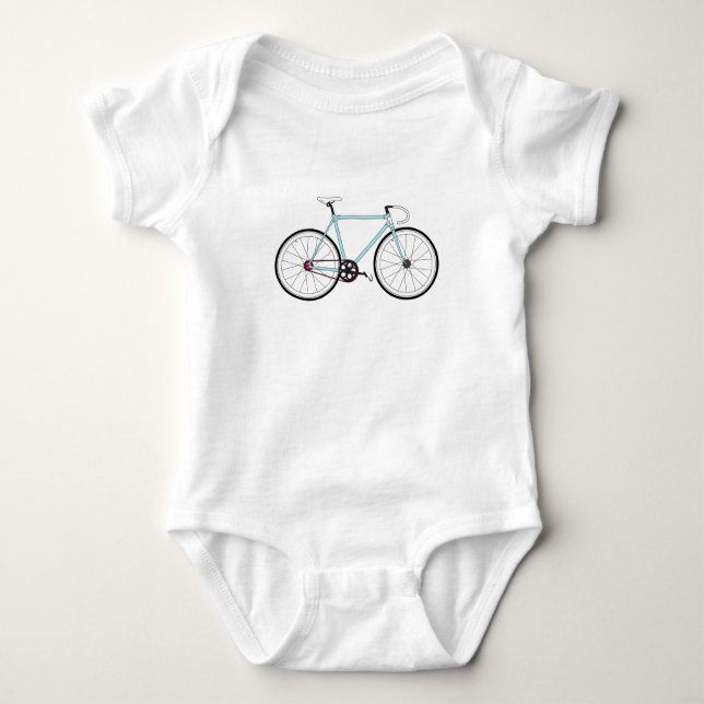 Classic Retro Bicycle Baby Bodysuit (Front)