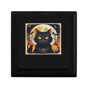 Classic Retro Black Cat Halloween T-Shirt Classic  Gift Box