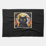 Classic Retro Black Cat Halloween T-Shirt Classic  Kitchen Towel