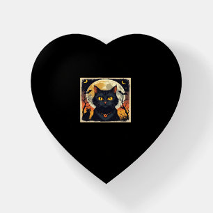 Classic Retro Black Cat Halloween T-Shirt Classic Paperweight