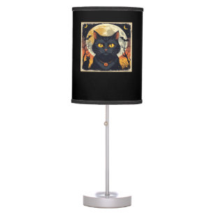 Classic Retro Black Cat Halloween T-Shirt Classic Table Lamp