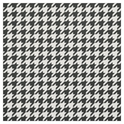 CLASSIC RETRO BLACK & WHITE HOUNDSTOOTH PATTERN FABRIC