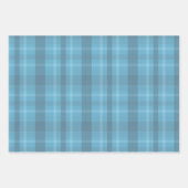 Classic Retro Blue And Grey Plaid Patterns Wrapping Paper Sheets (Front)
