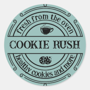 Classic Retro Blue Baked Goods Round Sticker