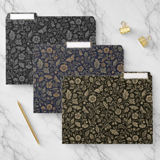 Classic Retro Botanical Vintage Butterfly Floral  File Folder