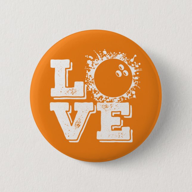 Classic Retro Bowling Vintage Tee  Button (Front)