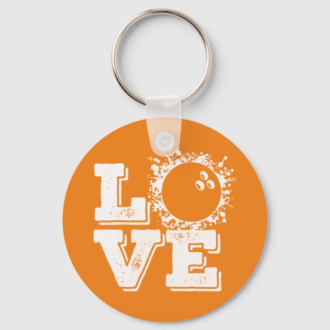 Classic Retro Bowling Vintage Tee  Keychain (Front)