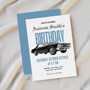 Classic Retro car birthday Invitation