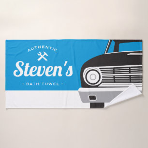Classic Retro Car   Customized Name Own Brand Bath Towel