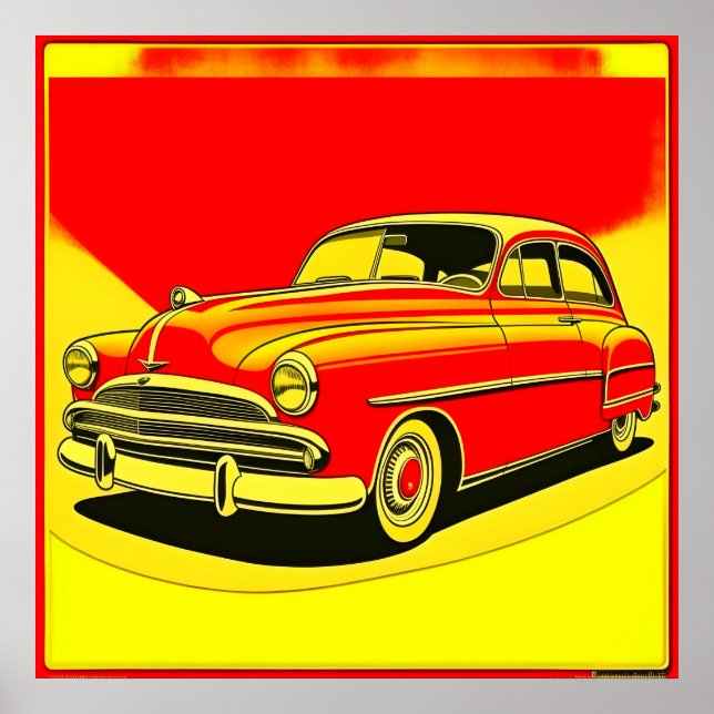 Classic retro car poster (Front)
