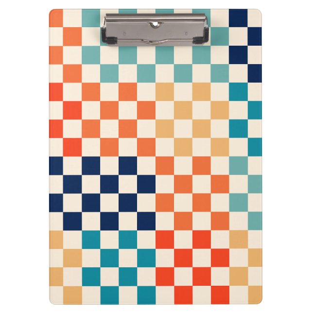 Classic Retro Checkered Checkerboard Pattern B Clipboard (Front)