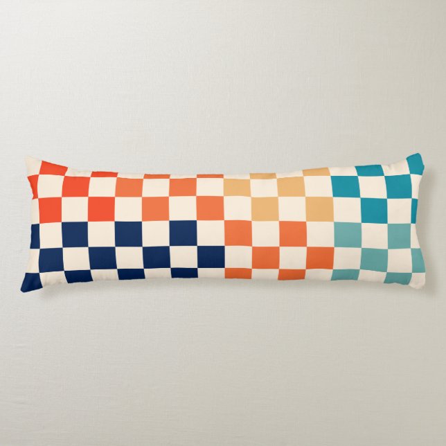 Classic Retro Checkered Checkerboard Pattern Body Pillow (Front)