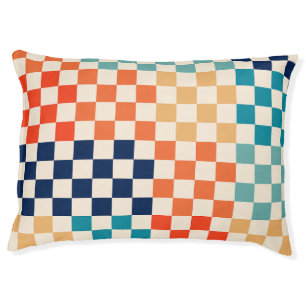Classic Retro Checkered Checkerboard Pattern Pet Bed