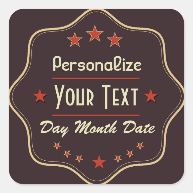 Classic Retro Custom Text Label (Front)