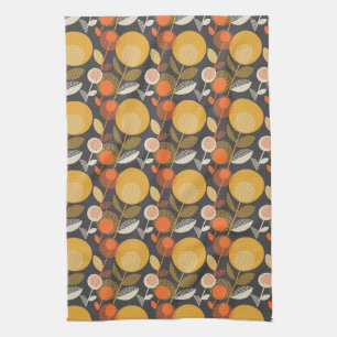 Classic Retro Floral Pattern Kitchen Towel