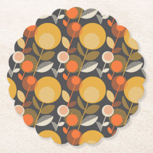 Classic Retro Floral Pattern Paper Coaster