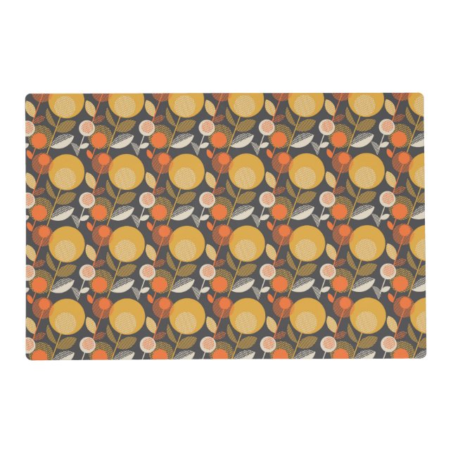 Classic Retro Floral Pattern Placemat (Front)