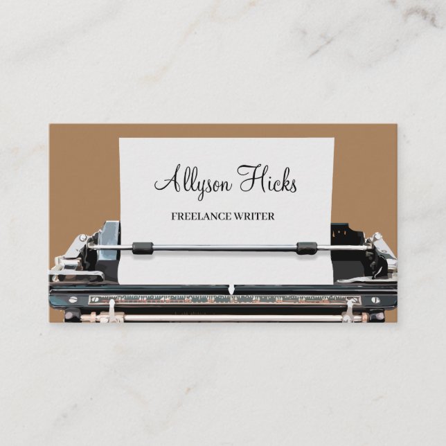 Classic Retro Freelance Writer Business Card (Front)