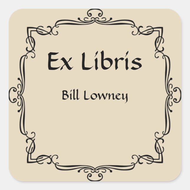 Classic Retro French Bookplate (Front)