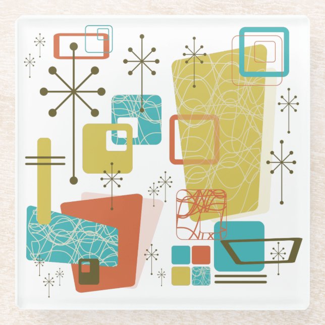 Classic Retro Glass Coaster (Front)