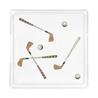 Classic Retro Golf Golfer Club Ball Pattern    Acrylic Tray