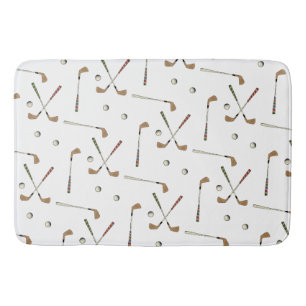 Classic Retro Golf Golfer Club Ball Pattern Bath Mat