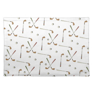 Classic Retro Golf Golfer Club Ball Pattern   Cloth Placemat