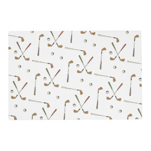 Classic Retro Golf Golfer Club Ball Pattern Placemat