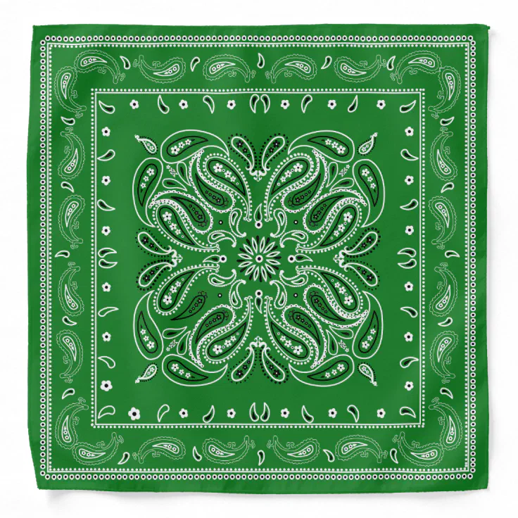 Classic Retro Green  Bandana (Front)