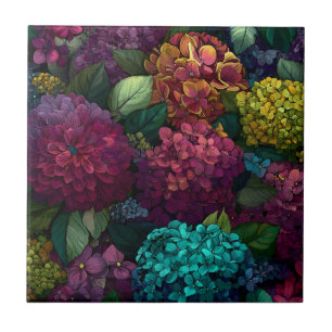 Classic Retro Hydrangeas Tiles For Kitchen Wall