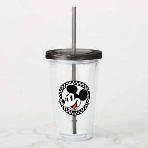 Classic Retro Mickey Mouse Checkered Acrylic Tumbler