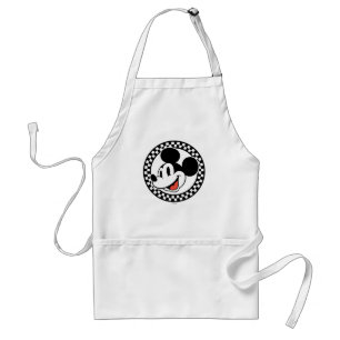 Classic Retro Mickey Mouse Checkered Adult Apron