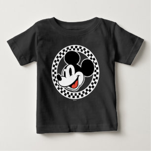 Classic Retro Mickey Mouse Checkered Baby T-Shirt