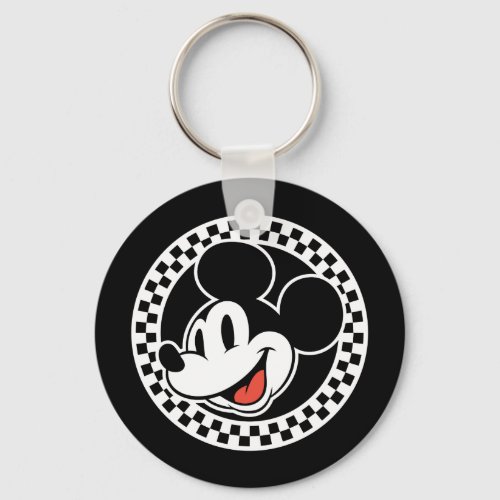 Classic Retro Mickey Mouse Checkered Keychain