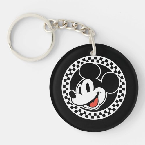 Classic Retro Mickey Mouse Checkered Keychain