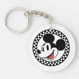 Classic Retro Mickey Mouse Checkered Keychain