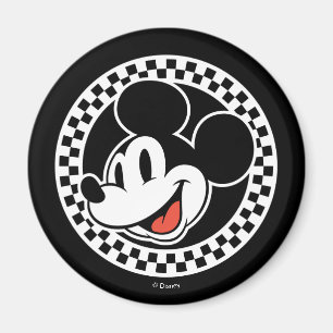 Classic Retro Mickey Mouse Checkered Magnet