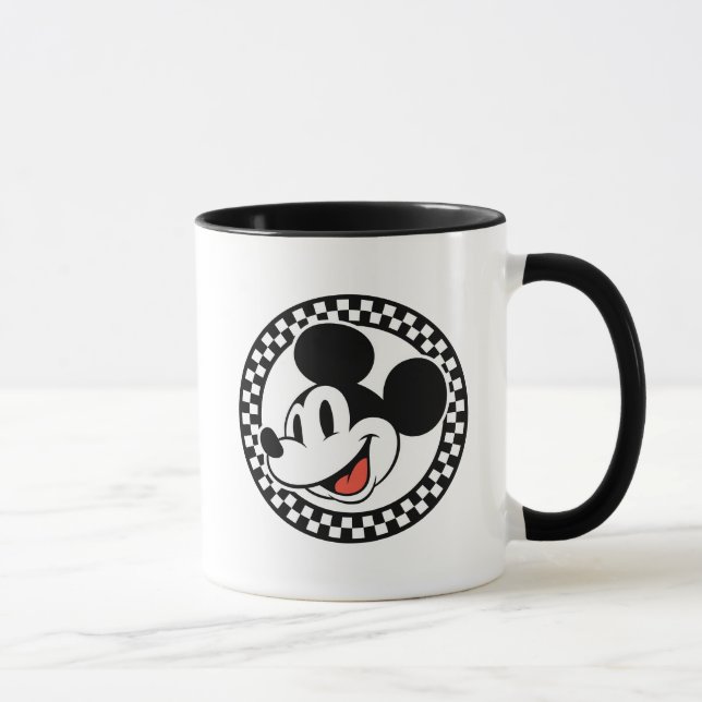 Classic Retro Mickey Mouse Checkered Mug (Right)