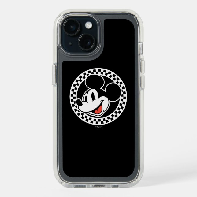 Classic Retro Mickey Mouse Checkered Speck iPhone Case (Front (Black))