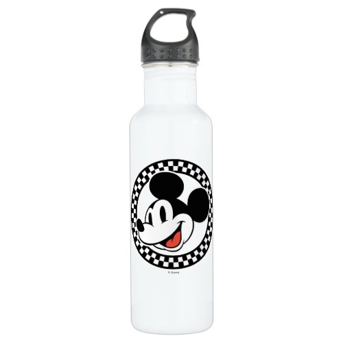 Classic Retro Mickey Mouse Checkered Stainless Steel Water Bottle