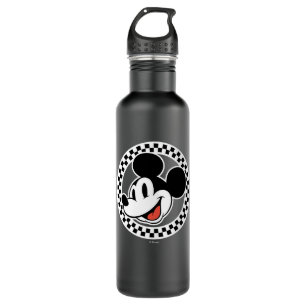 Classic Retro Mickey Mouse Checkered Stainless Steel Water Bottle