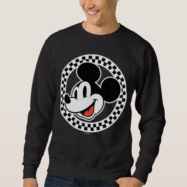 Classic Retro Mickey Mouse Checkered Sweatshirt (Front)