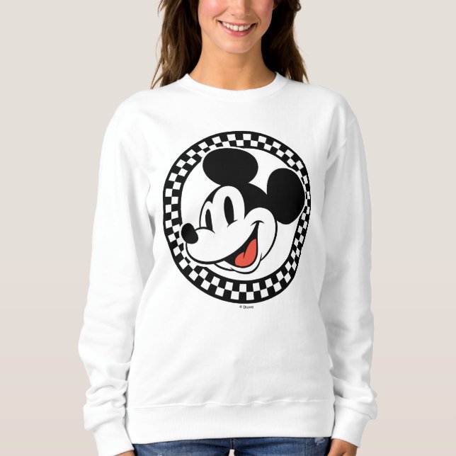 Classic Retro Mickey Mouse Checkered Sweatshirt (Front)