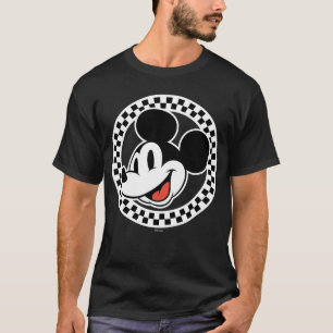 Classic Retro Mickey Mouse Checkered T-Shirt