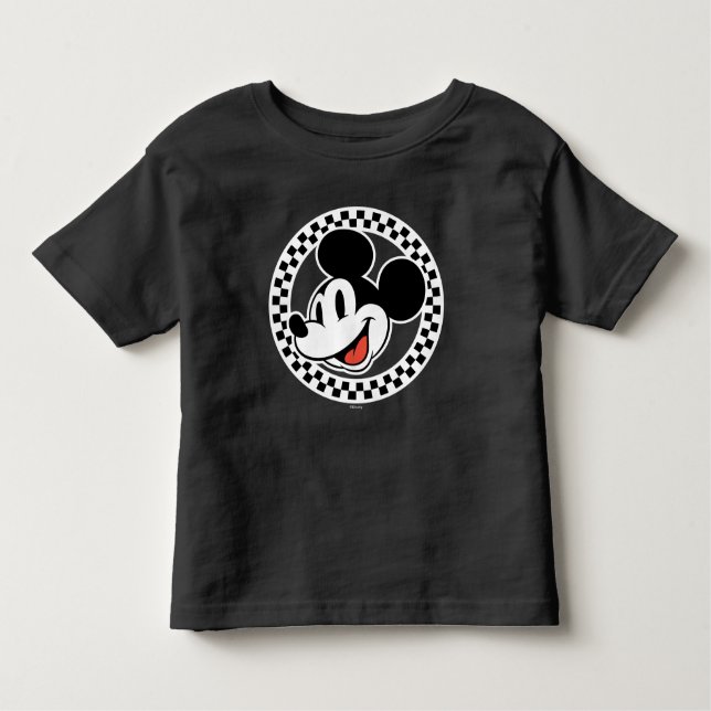 Classic Retro Mickey Mouse Checkered Toddler T-shirt (Front)