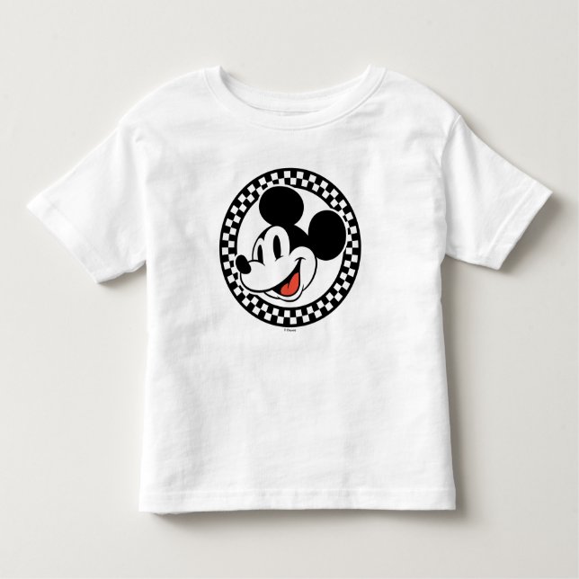 Classic Retro Mickey Mouse Checkered Toddler T-shirt (Front)