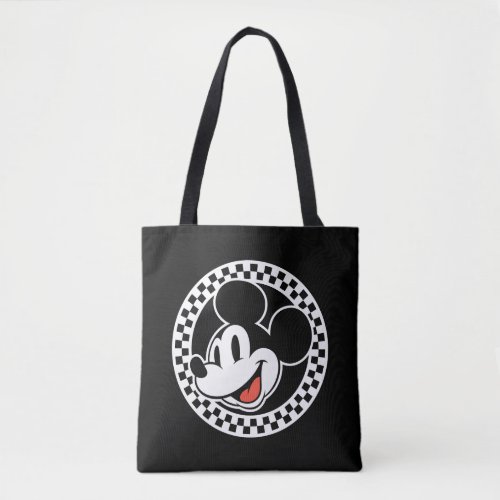 Classic Retro Mickey Mouse Checkered Tote Bag