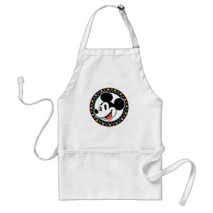 Classic Retro Mickey Mouse Colorful Checkered Adult Apron