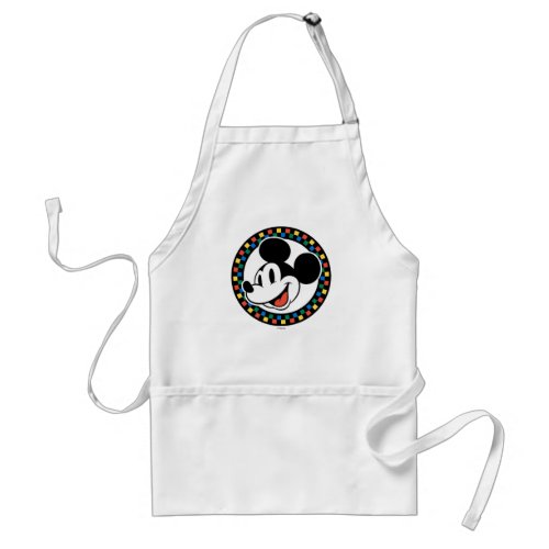 Classic Retro Mickey Mouse Colorful Checkered Adult Apron